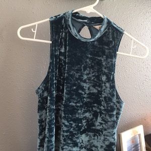 Arizona blue velvet sleeveless top
